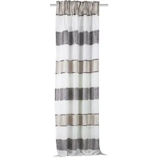 Schmidt W. Gmbh Fertigvorhang , Grau, Taupe, Bernsteinfarben , Textil , Streifen , 140x175 cm , Heimtextilien, Vorhänge, Fertigvorhänge, Sonstige Fertigvorhänge