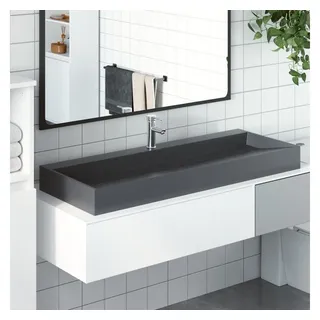 vidaXL Waschbecken 120x46x11 cm Mineralguss/Marmorguss Anthrazit