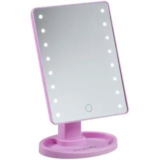 verybella Schminkspiegel für den Tisch Farbe Rosa LED-Leuchten verstellbar Einschalten Touch Drehen und Neigen bis 180 Grad Größe 285 x 169 cm