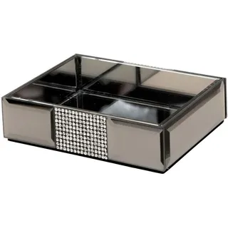 Sadena Seifenschale , Grau , Glas , 8.5x3.3x11.5 cm , Badaccessoires, Seifenschalen