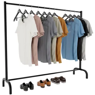 CLP Kleiderständer 150x38x120 cm-schwarz-Metall , 150x120x38 cm , Garderobe, Garderobenständer