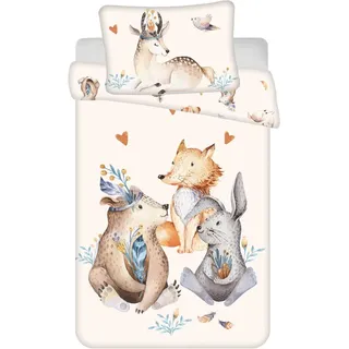Jerry Fabrics Waldtiere Baby Bettwäsche-Set 100 x 135 cm