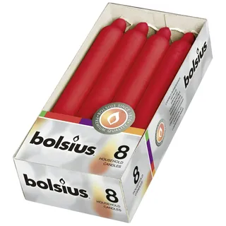 bolsius - Stabkerzen - Rot- 18 cm - Im 8er-Karton Red