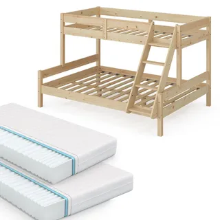 VitaliSpa Etagenbett Everest 140 x 200 cm Kiefer massiv natur beige