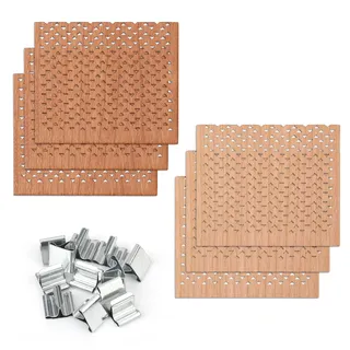 6stk Holzdochte für Kerzen, 6x7cm Hochwertige Holzdochte zur Kerzenherstellung mit 12stk Sockeln Holzdochte mit Hohlem Dreiecksdesign Perfektes Zubehör Kerzenherstellung zum Selbermachen
