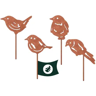 VERDOBA Vögel Gartendeko Rost - Gartenstecker Rost Vögel - Gartendeko Vogel Set mit Rostpatina - Blumenstecker - stabile Gartenstecker - Rostdeko für Garten, Balkon & Terrasse