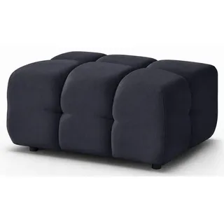 Hocker BONA, Polsterhocker, Sitzhocker, Fußhocker, Pouf, Ottoman, Wohnzimmer [Schwarz: Raven 18] - Schwarz