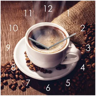 Wanduhr , Multicolor , Glas , 20x20x3.1 cm , Dekoration, Uhren, Wanduhren