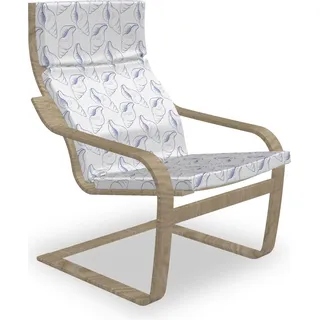 ABAKUHAUS Schnecke Poäng Sessel Polster, Weich tonte Seashell Meer, Sitzkissen mit Stuhlkissen mit Hakenschlaufe und Reißverschluss, Indigo und Weiß - Blau, Weiß