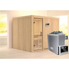 Bild von Sauna Gobin 68mm Saunaofen 9kW extern Klarglastür