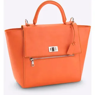Henkeltasche HEINE, Damen, Gr. B/H/T: 42cm x 28cm x 11cm, orange, Polyurethan, unifarben, Taschen Henkeltasche