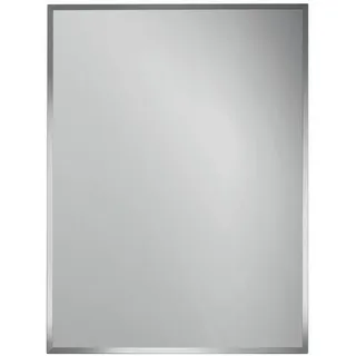 Boxxx Wandspiegel , Silberfarben , rechteckig , 45x60x0.3 cm , RoHS , Facettenschliff, senkrecht montierbar , Spiegel, Wandspiegel