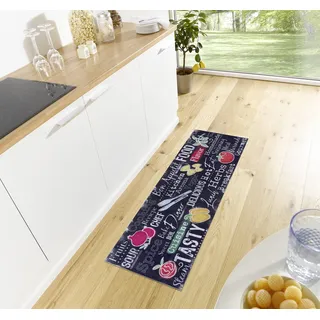 HANSE HOME Cook & Clean Küchenläufer – Küchenteppich Kitchen mit Schriftzug Teppichläufer rutschfest Pflegeleicht Teppich Läufer für Küche, Flur, Eingangsbereich, Esszimmer – 50x150cm