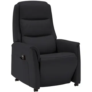 Valdera Fernsehsessel , Schwarz , Kunststoff , Echtleder , Semi-Anilinleder , 70x107x88 cm , Goldenes M, Made in Eu , Lederauswahl, Stoffauswahl, Relaxfunktion, Netzbetrieb, Aufstehhilfe , Wohnzimmer, Sessel, Ledersessel