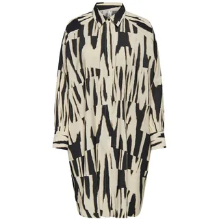 ONLY Damen Onlmila Life L/S Oversize Shirtdress Ptm Kleid, Black/AOP:Cherie Graphic, L