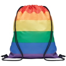 noTrash2003 Regenbogen Gymbag Gym Bag Turnbeutel Rucksack Fitness Tasche Sportbeutel mit Kordelzug 46 cm x 42 cm im LGBT Design Toleranz zeigen (5 Stück)