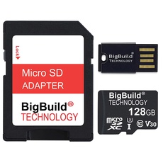 BigBuild Technology 128GB ultraschnelle 100MB/s U3 microSDXC Speicherkarte Kompatibel mit für Samsung Galaxy Tab A, A7, A7 Lite, A8, Active Pro, Active3 Tablet