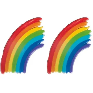 Rayher 31620990 Wachsmotiv Regenbogen, regenbogen, 4,5 x 6,5 cm, 1 Stück, zum Gestalten von Kerzen (Firmung, Konfirmation, Taufe, Hochzeit etc.) (Packung mit 2)