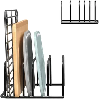 Schneidebrett Rack Schwarz 5‐Fach – Stabiler Schneidebrett Halter FüR Schneidebretter, Jausenbretter & Holzbretter, Praktische Aufbewahrung FüR Haushalt, Gastronomie Und KüChenarbeitsplatte