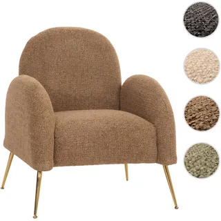 Lounge-Sessel HWC-N69, Cocktailsessel Sessel, Retro Nosagfederung Stoff/Textil Chenille ~ coffee