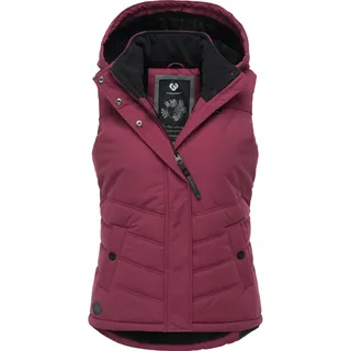 Steppweste RAGWEAR "Steppweste Hesty", Damen, Gr. 4XL, rot (wine25), Obermaterial: 100% Polyester PES.   100% Polyester PES., Westen Steppweste