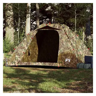 vidaXL Angelzelt 4 Personen Tarnmuster Quick Release - Grün