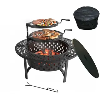 Relaxdays Feuerschale Ø 92 cm Schwarz