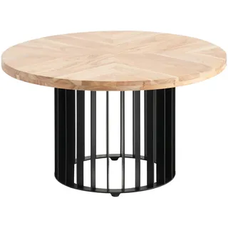 Livetastic Couchtisch , Schwarz, Akaziefarben , Holz, Metall , Akazie , vollmassiv , Holz , rund , rund , 40x70x70 cm , Wohnzimmer, Wohnzimmertische, Couchtische, Couchtische rund