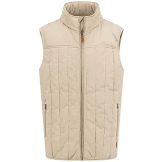 Steppweste FYNCH-HATTON, Herren, Gr. L, beige, Web, Obermaterial: 80% Baumwolle, 20% Polyamid, unifarben, regular fit taillenbedeckt, ohne Ausschnitt, Westen Steppweste, mit Stehkragen