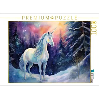 CALVENDO Puzzle Einhorn im Mondschein | 1000 Teile Lege-Größe 64 x 48 cm Foto-Puzzle für glückliche Stunden