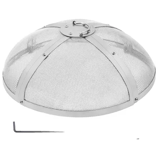 VEVOR Feuerschalenabdeckung, 20" tragbare Feuerschale Funken-Schutzschirm, Edelstahl Metallabdeckung, leicht zu öffnendes Zubehör für Holzfeuer und Campingkocher, für Außenpatio-Feuerschalen im Garten, 20 Zoll-a, Rund-c