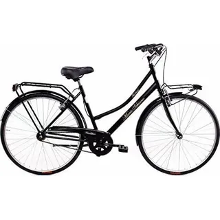 Holland 26 , Laufrad, 1 Gang, schwarz, Stahlrahmen, V-Brake Bremsen, LED-Licht vorne und hinten - Schwarz
