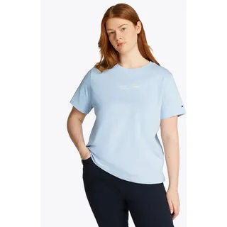 Tommy Hilfiger Curve Rundhalsshirt »CRV REG SCRIPT C-NK TEE SS« in Großen Größen, Logoschriftzug, blau