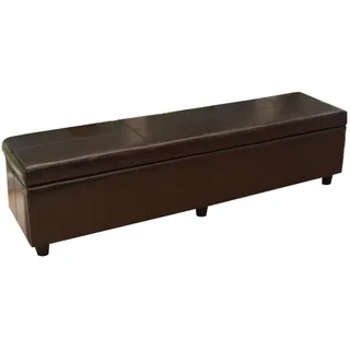 MCW Sitzbank MIT Aufbewahrung XXL Braun , Leder , 180x45x45 cm , Esszimmer, Bänke, Sitzbänke