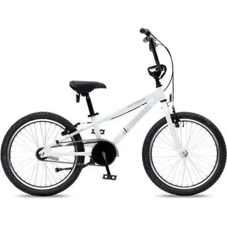 BMX-Fahrrad 20 Zoll Weiß mit Bremsnabe, vorderer Handbremse und groben Reifen - Weiß