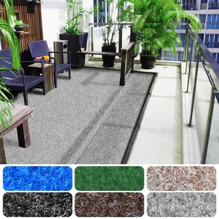 Kunstrasen Rasenteppich 1190g/m2 Farbwunder Vlies Kunstrasenteppich Grau