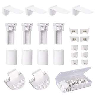 Dalababa 24 Stück Plissee Ersatzteile Set, 4 Kit Klemmträger Plissee Halterung Zubehör, Klemmplisseeses Fenster Ohne Bohren