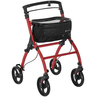 Juskys Wohnungsrollator Aktiv Rot mit Transporttasche