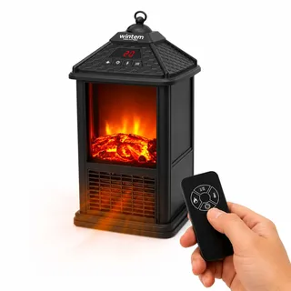Avilia Elektrischer Tischkamin mit Fernbedienung 1000 W – programmierbarer Timer bis zu 12 Stunden und Fernbedienung – Elegantes und vielseitiges Design Dank Seiner Abmessungen 32 x 18,5 x 18,5 cm