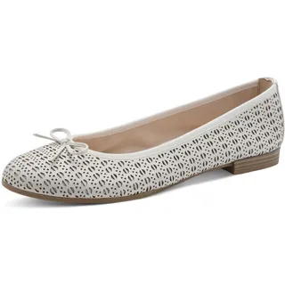 TAMARIS Damen Ballerinas Leder, weiß, 40 EU