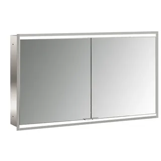 emco prime 2 Lichtspiegelschrank, 1200 mm, 2 Türen, Unterputzmodell, 949706356, Farbe: aluminium/weiß