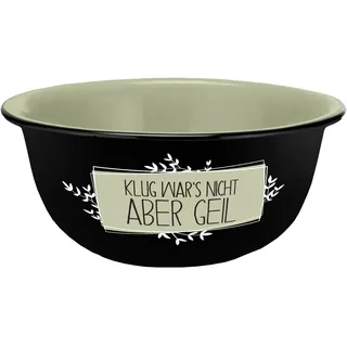 Geda Labels Müslischale Klug wars nicht Emaille-Optik 600ml, Keramik, Schale, Dessertschale, Müsli, Eis, Gedalabels, Grün