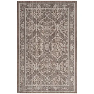 SAFAVIEH Distressed Teppich für Wohnzimmer, Esszimmer, Schlafzimmer - Valencia Collection, Kurzer Flor, Grau und Braun, 122 X 183 cm