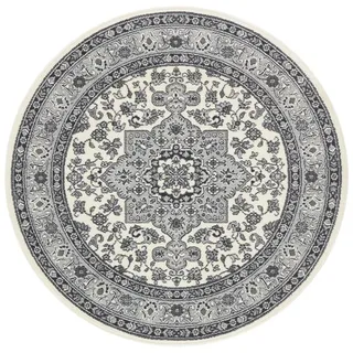 Nouristan Mirkan Orient Teppich Rund – Wohnzimmerteppich Orientalisch Kurzflor Vintage Orientalischer Teppich für Esszimmer, Wohnzimmer, Schlafzimmer – Rot, 160cm