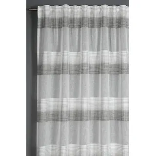 GARDINIA Vorhang mit verdeckten Schlaufen und Gardinenband, Blickdicht, Lichtdurchlässig, Gardine Etamine, Grau, 140 x 245 cm