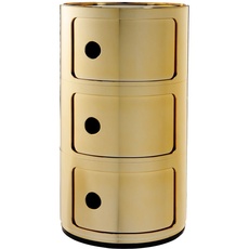 Kartell Componibili, 3 Elements, Gold, Runde Basis