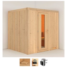 Bild von Sauna »Dima«, (Set), 3,6-kW-Plug & Play Ofen mit integrierter Steuerung, beige