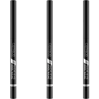 Catrice Inside Eye Khol Kajal, schwarz, Kajalstift Nr. 010 Black Is The New Black, 3er Pack (3 x 0,3g), Kohle, Make up