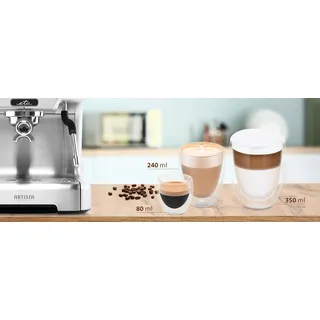 Kaffee-Zubehör ETA 2x 240ml Cappuccino Set Artikel-Nr.: ETA418193010 Elegante, doppelwandige Gläser aus Borosilikatglas für noch intensiveren Kaffeegenuss, 240 ml - Transparent