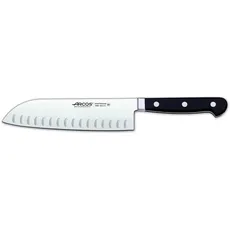 Arcos 256900 Serie Clasica - Santoku Messer Messer Asiatischer Art- Klinge aus Nitrum geschmiedetem Edelstahl 140 mm - HandGriff Polyoxymethylen (POM) Farbe Schwarz